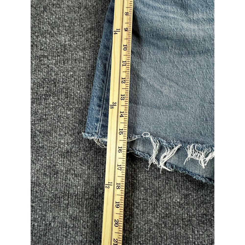 Levi’s 501 Women’s W32 14/15 High Rise Cutoff Denim Shorts Raw Frayed Hem Blue - Picture 9 of 9